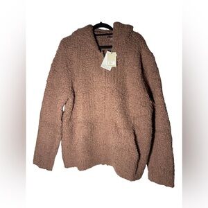 Barefoot Dreams Hoodie Zip Sweater in Coco Brown 1x NWT